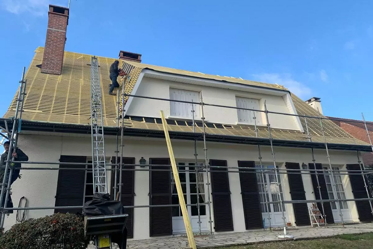 Chantier de couverture à Paris